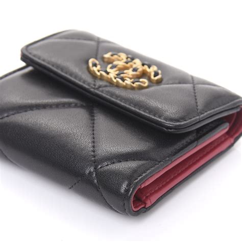 small flap black chanel wallet|Chanel 19 small flap wallet.